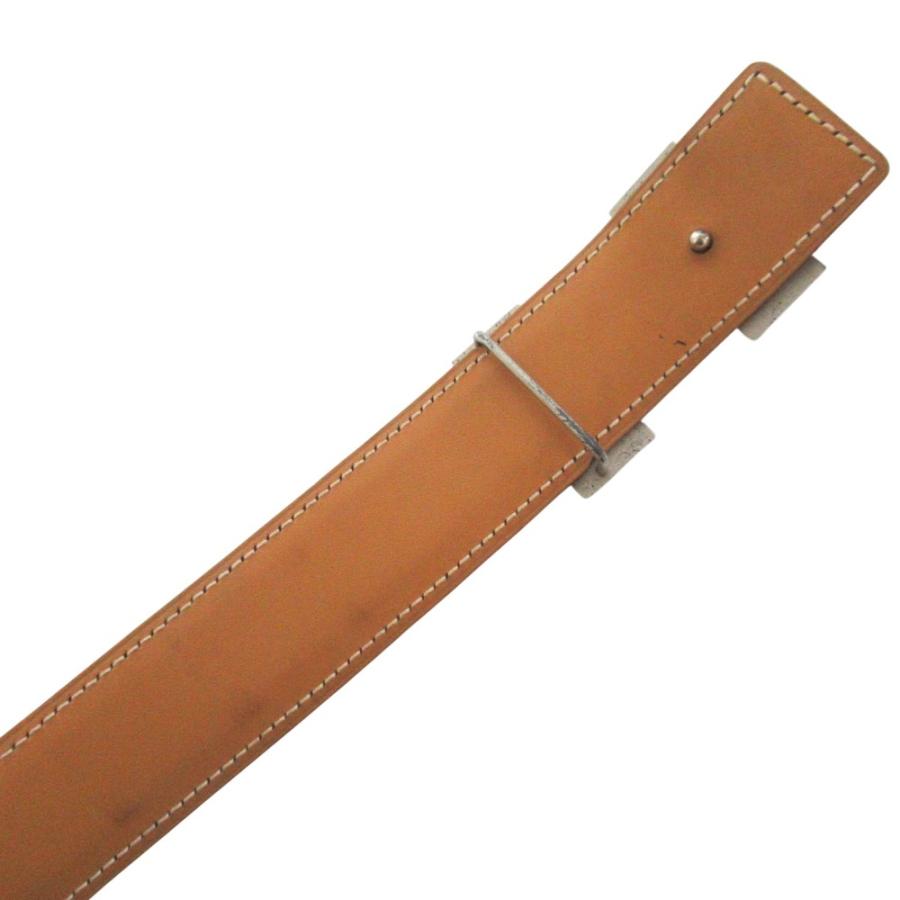 美品 HERMES エルメス コンスタンス Hマルトレ ギボシ リバーシブル ベルト サイズ80 □F刻印 ブラウン×ベージュ シルバーカラー メンズ 古着 中古 USED HERMES（エルメス） 美品 コンスタンス Hマルトレ ギボシ リバーシブル