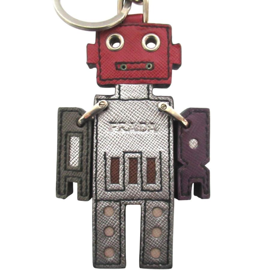 PRADA（プラダ） 良品 サフィアーノレザー ロボット キーホルダー