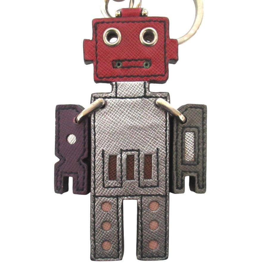PRADA（プラダ） 良品 サフィアーノレザー ロボット キーホルダー