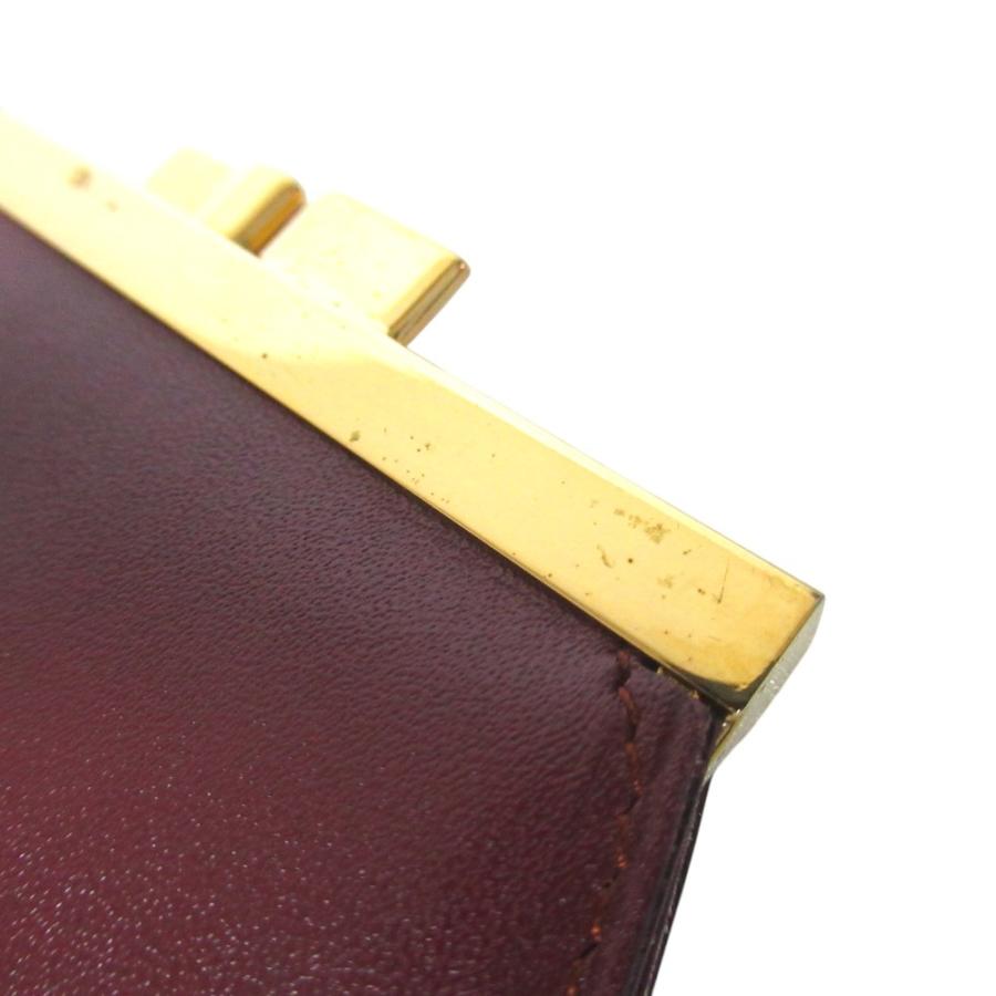 極美品　カルティエ マストライン がま口 ケース　ボルドー　ゴールド金具 Cartier（カルティエ） 良品 マストライン がま口 コインケース 財布