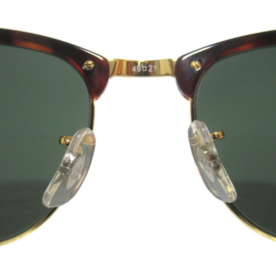 美品 Ray-ban レイバン 度なし クラブマスター サングラス RB3016 49□21 べっ甲柄×ゴールドカラーフレーム メンズ 古着 中古 USED Ray-Ban（レイバン） 美品 度なし クラブマスター サングラス RB3016