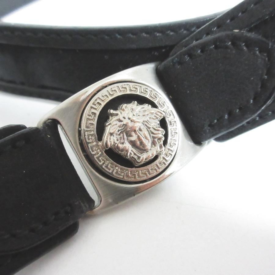 美品 GIANNI VERSACE ジャンニヴェルサーチ メデューサ金具 ハラコレザーベルト 90/36 ブラック メンズ 古着 中古 USED GIANNI VERSACE 美品 ジャンニヴェルサーチ メデューサ金具 ハラコ