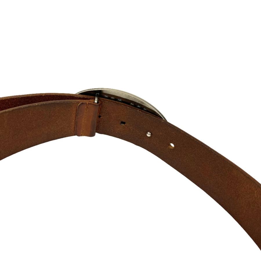 良品 DOLCE&GABBANA ドルチェアンドガッバーナ スタッズ ロゴバックル レザー ベルト 90cm W36 ブラウン メンズ 古着 中古 USED DOLCE&GABBANA（ドルチェ & ガッバーナ） 良品 ドルチェアンド