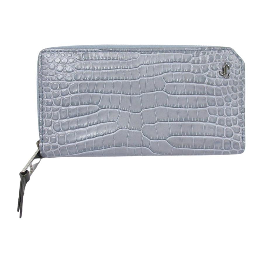 Jimmy Choo ジミーチュウ 長財布　クロコ JIMMY CHOO（ジミーチュウ） 美品 ロゴ金具 クロコエンボス ラウンド