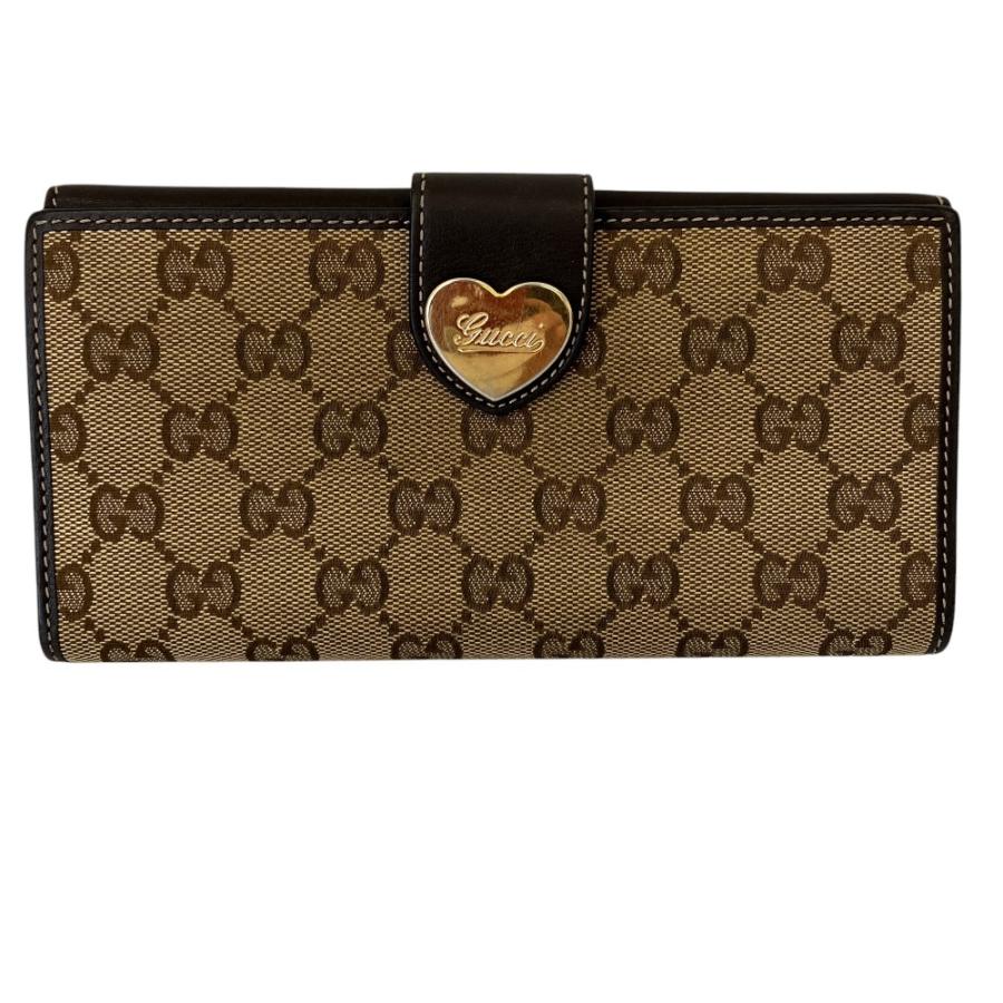 GUCCI（グッチ） 良品 ラブリーハート GGキャンバス ロングウォレット 