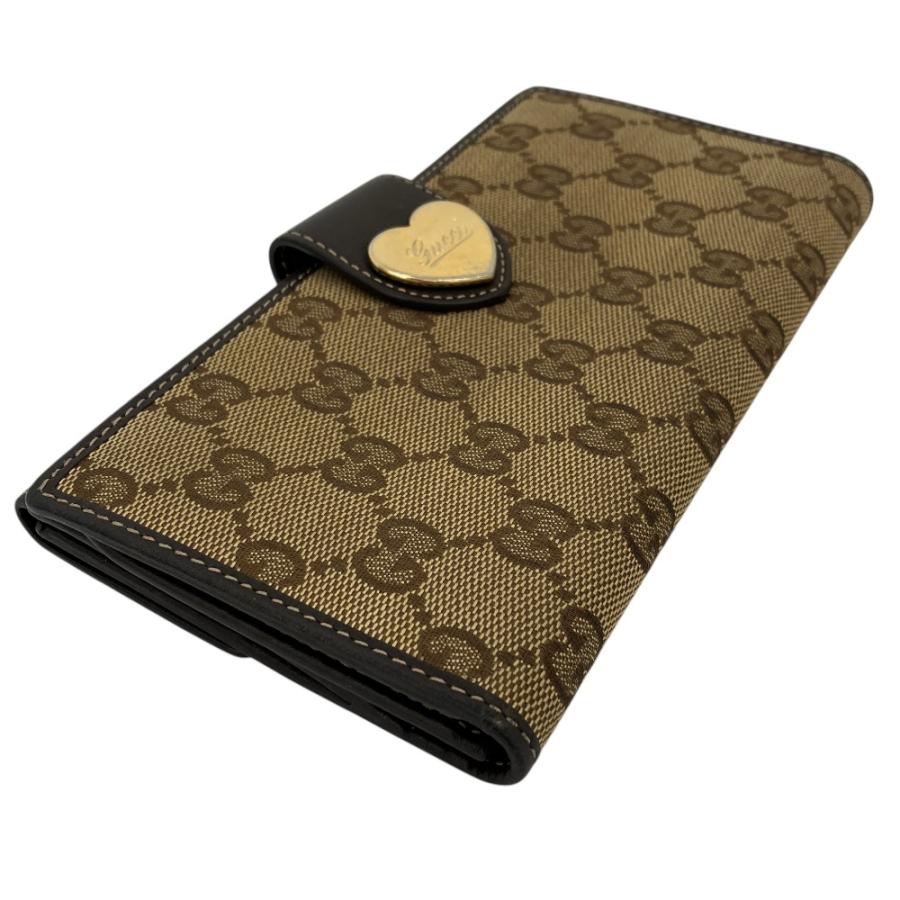 GUCCI（グッチ） 良品 ラブリーハート GGキャンバス ロングウォレット 