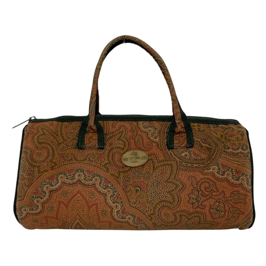 メンズ ETRO エトロ ペイズリー ボストンバッグ 2way レザー×PVC 大容量
