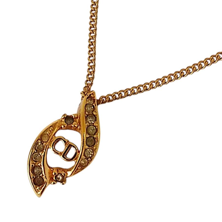 美品☆Dior アクセサリー ロゴ ストーン ネックレス 極美品☆Christian