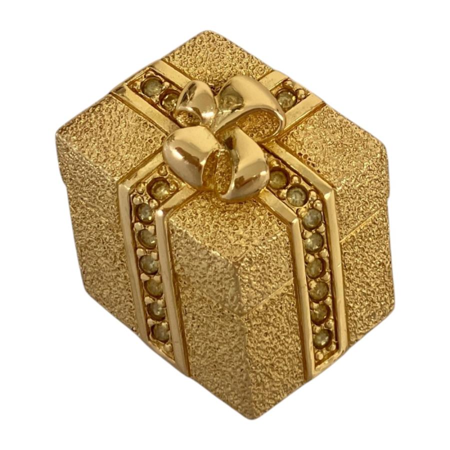 美品　Dior ゴールドロゴブローチ 箱付き Christian Dior（クリスチャン・ディオール） 美品 ヴィンテージ