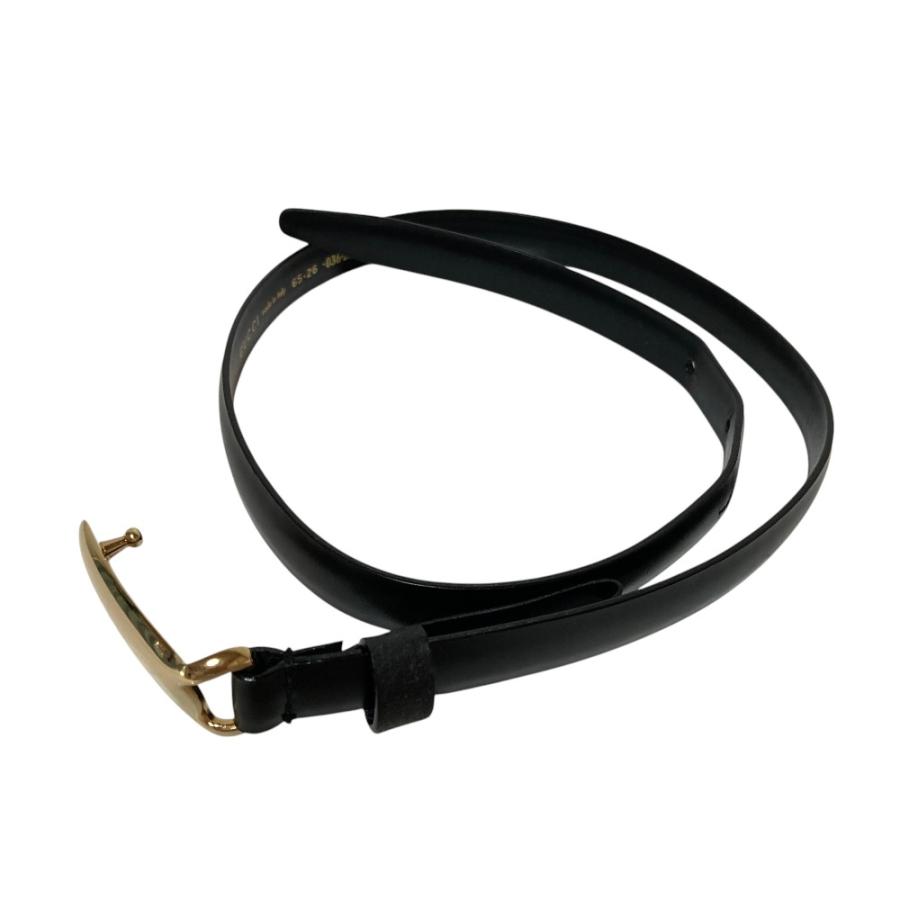 GUCCI（グッチ） 美品 ロゴ金具 バックル レザー ナローベルト 65cm 26