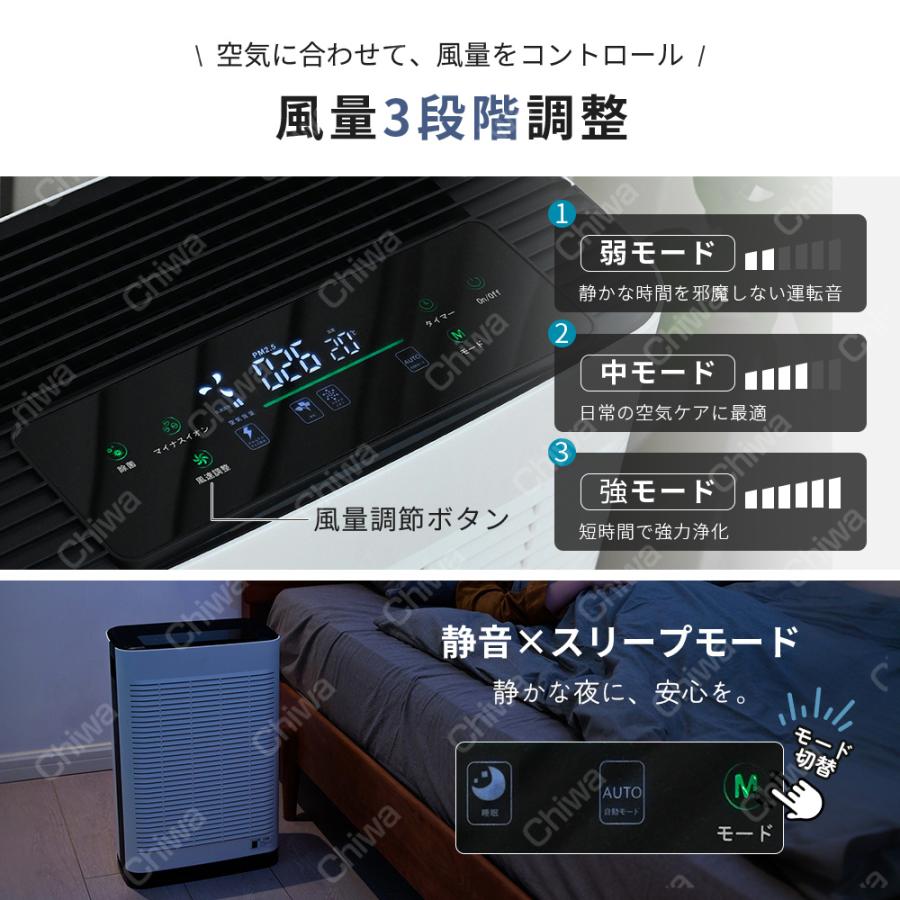 空気清浄機 花粉対策 50畳 20畳 30畳 3段階調整 PM2.5 UV除菌 超