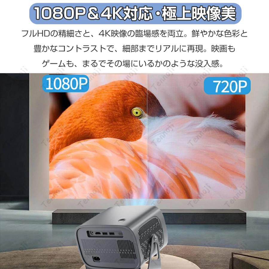 プロジェクター 小型 天井投影 270度回転 Android TV13 軽量 本体 家庭