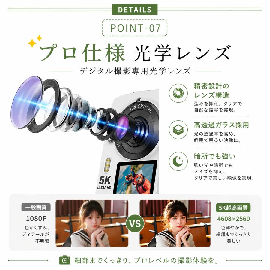 限定10980円】デジカメ デジタルカメラ 5K 8000万画素 チ 18倍ズーム