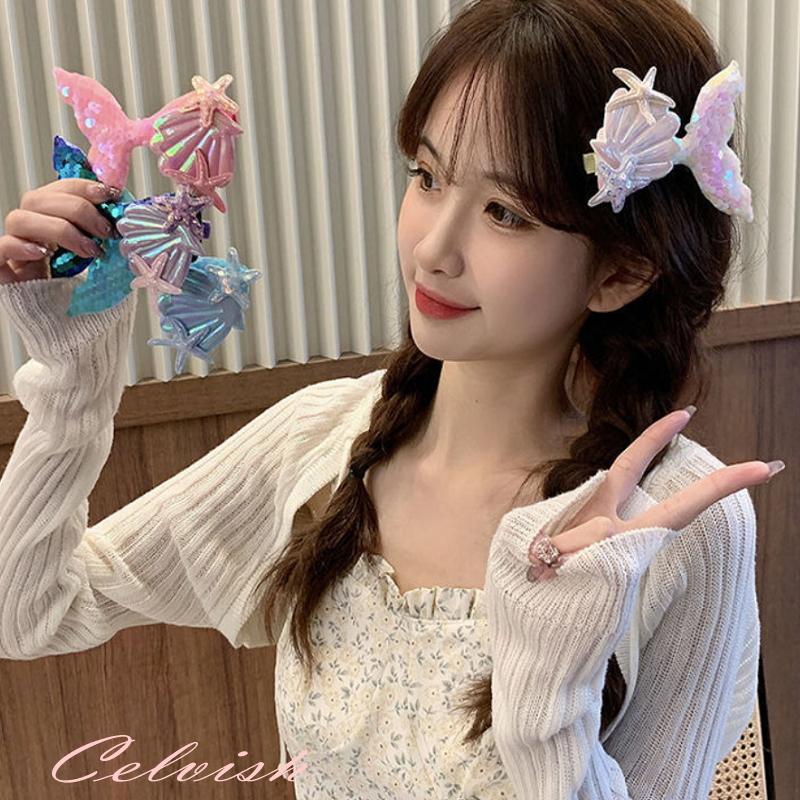 アリエル ドレス 子供 プリンセス ワンポイント髪飾り キラキラ 人魚