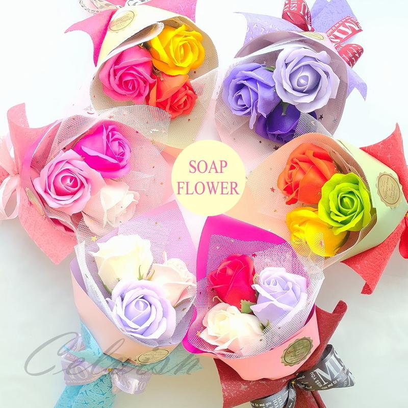 フラワーギフト ソープフラワーのミニ花束 ３輪ブーケ プレゼント 発表会 母 花 結婚祝い 結婚記念日 妻 おしゃれ お花 記念日ギフト 即日発送 C Taba Bara3 Celvish 通販 Yahoo ショッピング