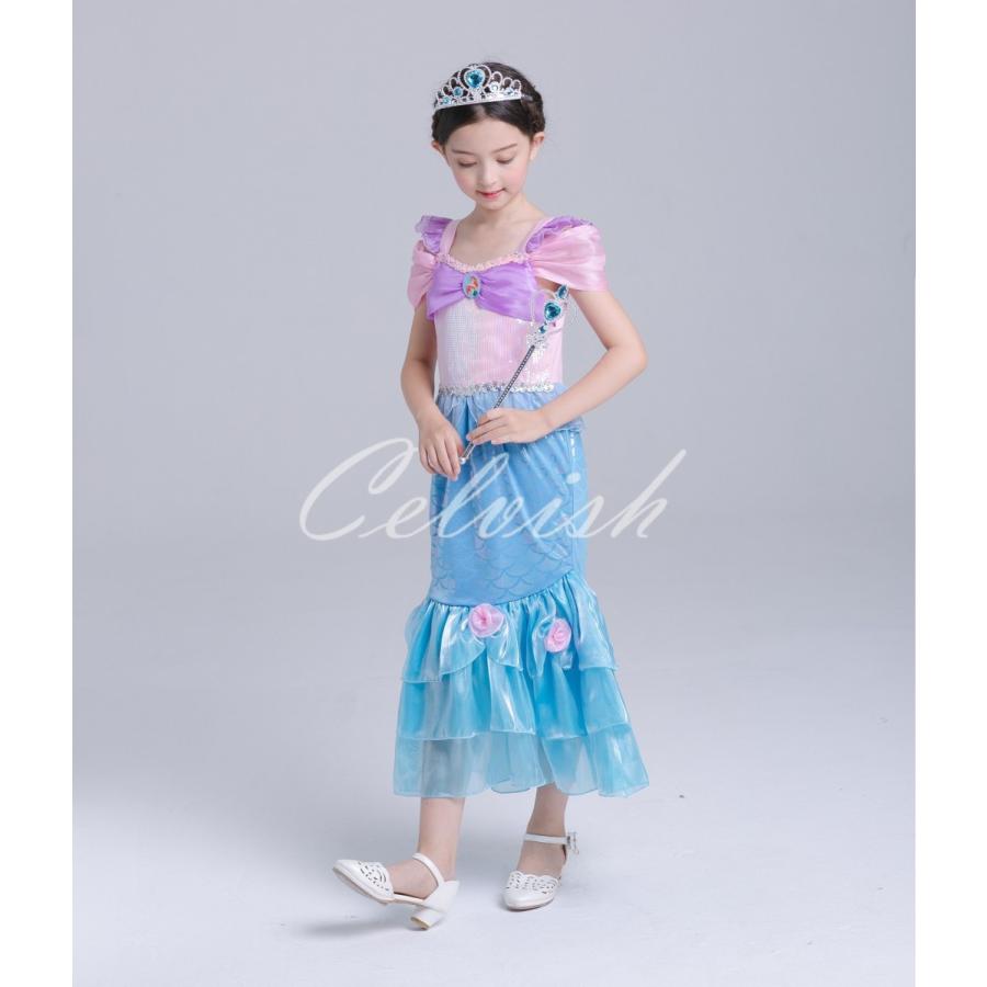 ディズニー コスプレ ドレス リトルマーメイド アリエル 風 プリンセスドレス 子供 ドレス 衣装 Cel Cel Celvish 通販 Yahoo ショッピング