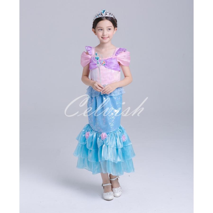ディズニー コスプレ ドレス リトルマーメイド アリエル 風 プリンセスドレス 子供 ドレス 衣装 Cel Cel Celvish 通販 Yahoo ショッピング