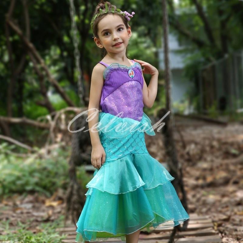 人魚姫 アリエル 風 プリンセスドレス コスプレ 仮装 本物 子供 衣装 C ドレス
