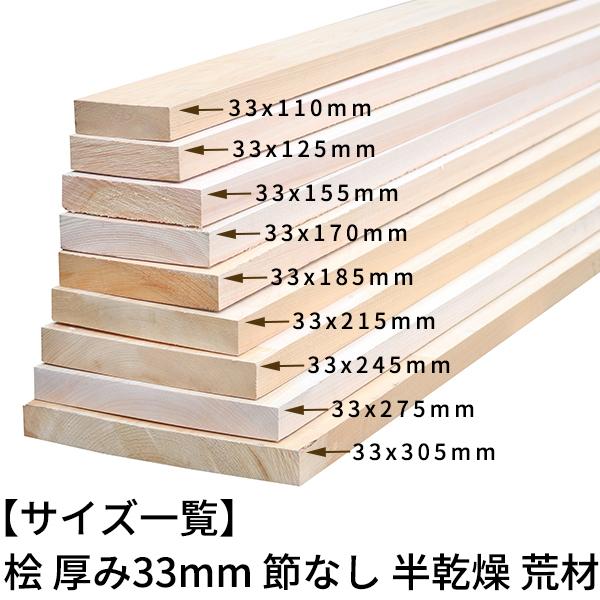 桧板 厚み33×幅275×長さ600(mm) 節無し 半乾燥材 荒材 ο 一枚板 桧板 厚み33×幅275×長さ600(mm) 節無し 半乾燥材 荒材 ο 一枚板