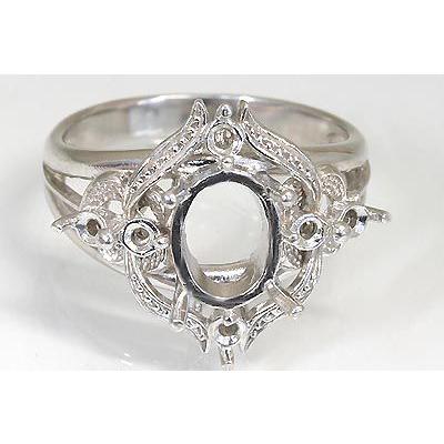 指輪 ki71【オーバル8ミリ×6ミリ】ダイヤ入りリング空枠 : ジュエリーキホウ