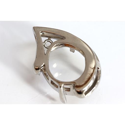 kj0096【オーバルカボション 16ミリ×12ミリ】ダイヤ入りペンダント空枠 