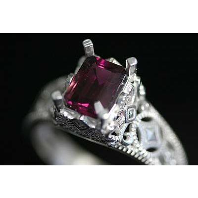 nt376【スクエア7ミリ×5ミリ】ネオクラシックリング空枠 : ジュエリー