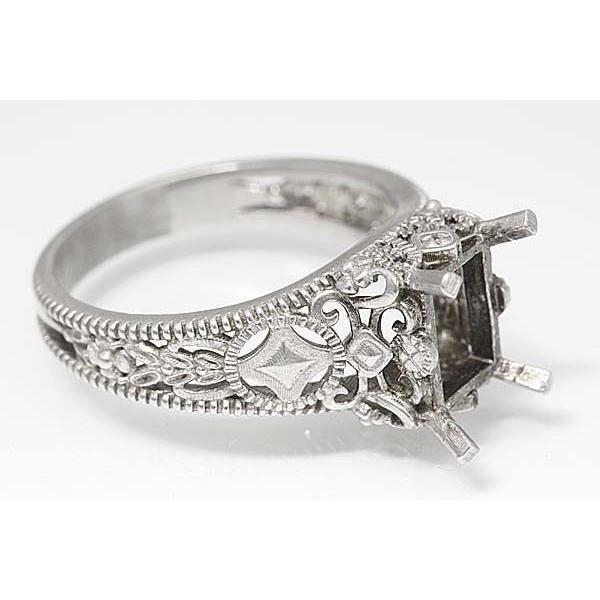 nt376【スクエア7ミリ×5ミリ】ネオクラシックリング空枠 : ジュエリー