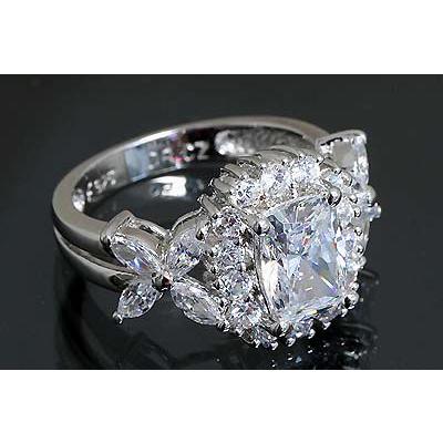 限定品〕s19068【スクエア8ミリ×6ミリ】CZ入りシルバー925リング空枠