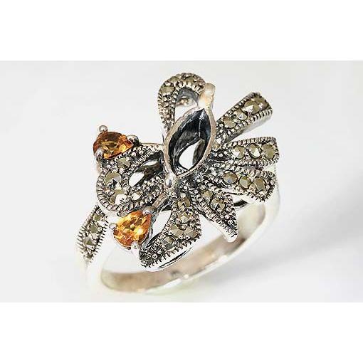 限定品〕s400166【マーキス10ミリ×5ミリ】マーカサイト＆シトリン入り