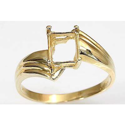 限定品〕ta93【スクエア8ミリ×6ミリ】K10リング空枠 : ジュエリー