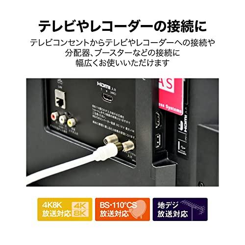 日本アンテナ テレビ接続ケーブル S4C 4K8K対応 2m S型スクリュープラグ-L型プラグ ホワイト CS4GLRS2C｜kiholdings｜03