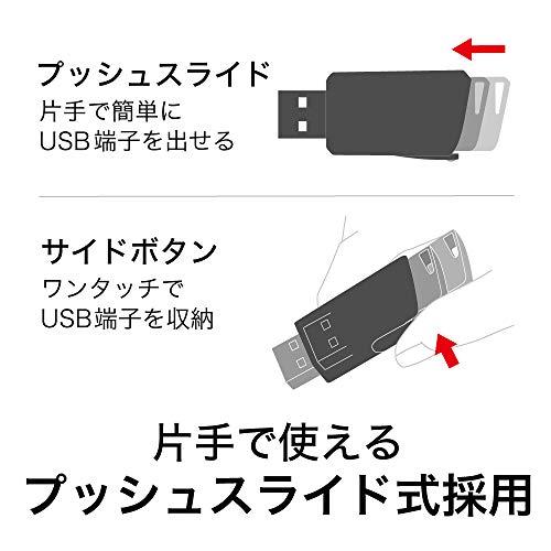 バッファロー 【国内メーカー】 USBメモリ 64GB ノックスライド式 USB2.0 RUF2-SP64G-BK｜kiholdings｜02