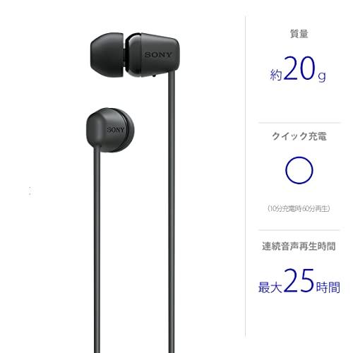 ソニー ワイヤレスイヤホン WI-C100:Bluetooth対応/25時間スタミナ/IPX4防滴/DSEE搭載 ブラッ・・・｜kiholdings｜02