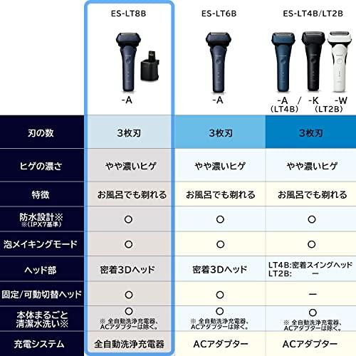 パナソニック メンズシェーバー ラムダッシュ 3枚刃 青 全自動洗浄器付 お風呂剃り可 ES-LT8B-A｜kiholdings｜02