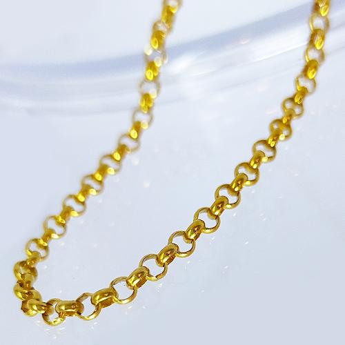 18金イエローゴールド（K18YG) 幅2.1mm コプラ チェーン ネックレス 