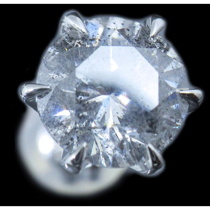 片耳用ピアス☆超巨大天然ダイヤモンド1.5ct【1.504ct J/I-2/GOOD(LDH 