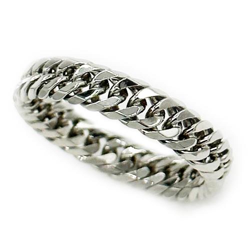 新品 プラチナ Pt850 6面ダブルカット 喜平 きへい 幅4.2mm プラチナ無垢 手作り ワイド リング 指輪 #12の画像