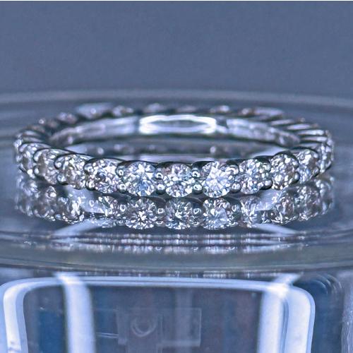 SI-2〜きれいめI-1使用 高品質 天然ダイヤモンド 1.50ct フル エタニティ プラチナ Pt950 リング #15 サイズ直し不可の画像