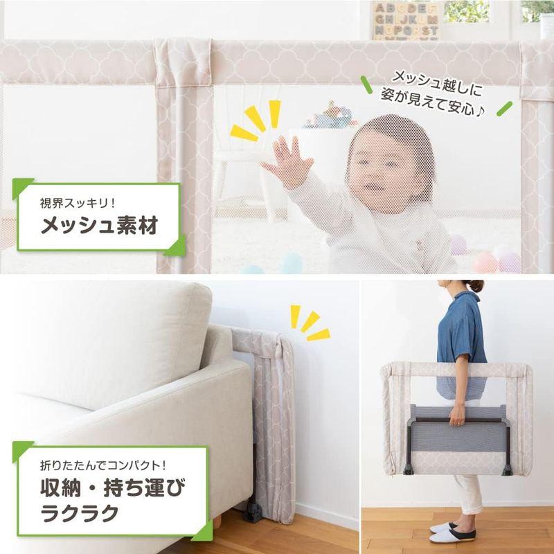 中古 日本育児 ベビーゲート/ペットゲート おくだけとおせんぼ モロッカンベージュ L 6ヶ月~24ヶ月対象 おいてまたぐだけのお手軽ゲート 【J1733830327】(9142円)