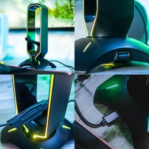 Tilted Nation RGBヘッドセットスタンドとゲーム用ヘッドホンスタンド
