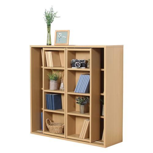 【新品・送料無料】ダブルスライドラック　ＭＢＲ 不二貿易 本棚 ダブルスライドラック 幅89×奥行29×高さ89cm ナチュラル