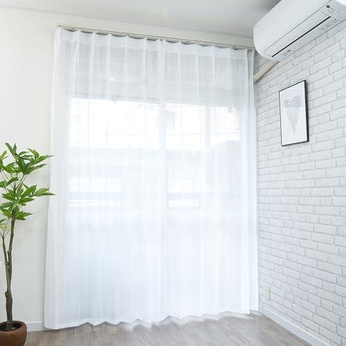 cloth shop布や レースカーテン 2枚組 幅100 x 丈176cm UVカット 日中
