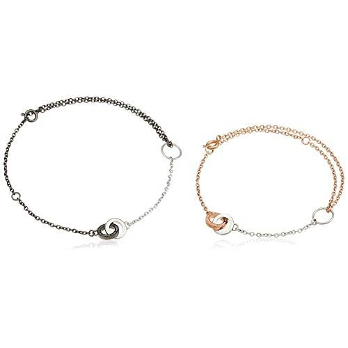 ラアモーレエテルノ] ペアブレスレット ステンレス ぺアアンクレット 