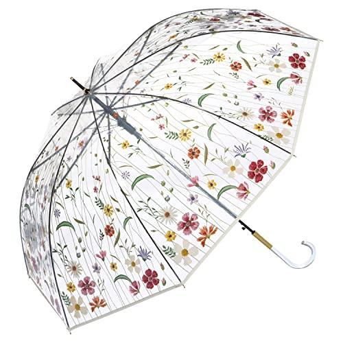 Wpc. 雨傘 [ビニール傘] 刺繍風アンブレラ ピンク 長傘 61cm 長く