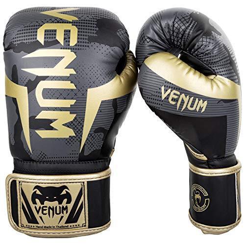 Venum Elite ボクシンググローブ ダーク迷彩/ゴールド 8オンス