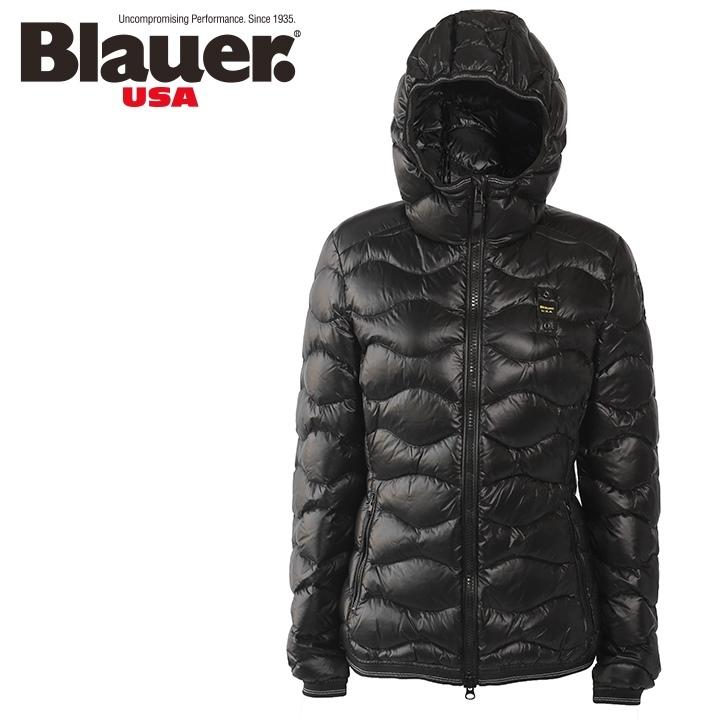 ブラウアー Blauer ライトダウンジャケット レディース ウェーブキルティング ジップアップ フーデッド 3009-4719｜kiiroya-import