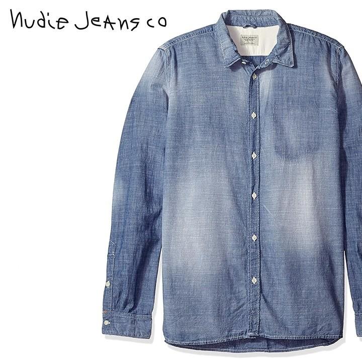 ヌーディージーンズ Nudie Jeans 長袖シャツ メンズ 色落ち加工 アタリ加工 胸ポケット外し加工 シャンブレーシャツ Henry Worn Chambray Ndj M T 617 キイロヤ インポート 通販 Yahoo ショッピング