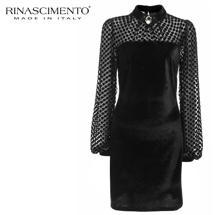 リナシメント Rinascimento ワンピース レディース ドット柄 シースルー ベロア調 パーティー 二次会 きれいめ 長袖 膝丈 Rin L T 2 キイロヤ インポート 通販 Yahoo ショッピング