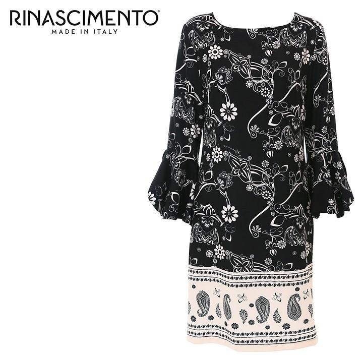 リナシメント Rinascimento ワンピース レディース 総柄 ペイズリー柄 ラウンドネック アンブレラスリーブ 七分袖 Rin L T 251 キイロヤ インポート 通販 Yahoo ショッピング