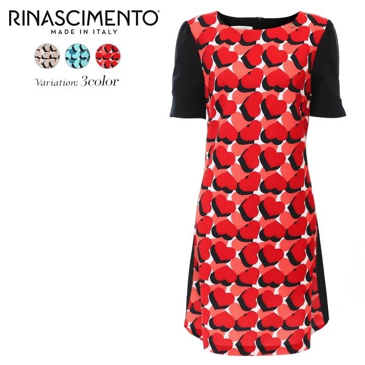リナシメント Rinascimento ワンピース レディース ハート柄 総柄 肩シフォン切替 膝上丈 半袖 Rin L T 277 キイロヤ インポート 通販 Yahoo ショッピング